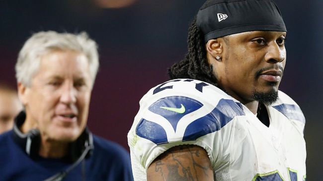 marshawn lynch and pete carroll on the seahawks