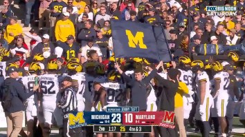 Michigan Football Uses Big Screens To Block Fox Camera From Huddle In Most Ironic Move Possible