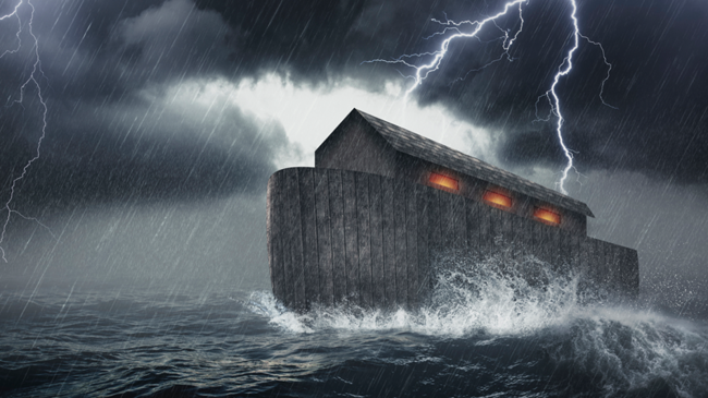 noahs ark in rainstorm