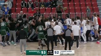 Surreal Image Shows Crazy Aftermath Of Bench-Clearing College Hoops Melee That Led To Record Ejections