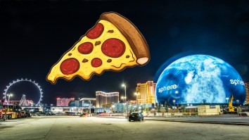 The Sphere In Las Vegas Transforms Into Extremely Expensive Ball Of Pizza For One Night Only
