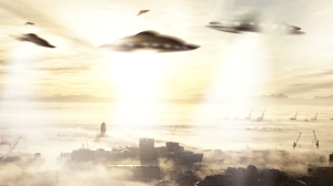 ufo invasion over city