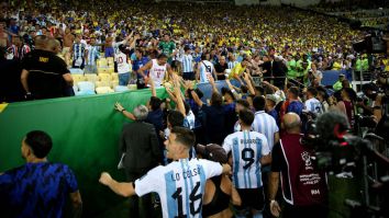 World Cup Winning Argentina Players Were Scrapping With Brazilian Cops To Protect Their Fans (Videos)