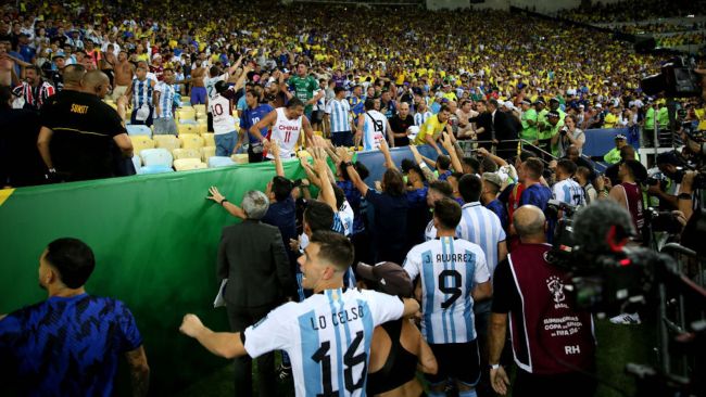 violence at argentina brazil match