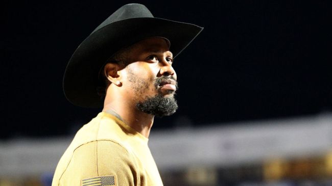 von miller wearing a cowboy hat