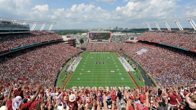 A view of fans inside Williams-Brice Stadium.