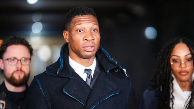 Actor Jonathan Majors leaves the courthouse