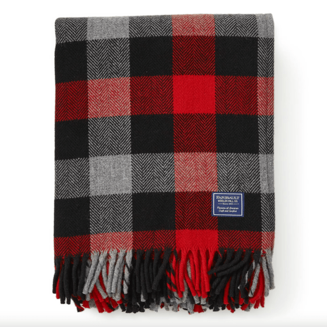 Faribault Tri-Color Buffalo Check Wool Throw Blanket; shop best gifts at Huckberry
