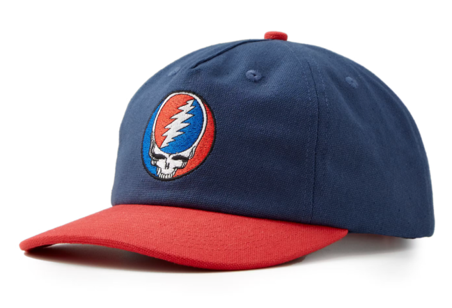 Huckberry x Grateful Dead Steal Your Face Canvas Snapback; shop best gifts at Huckberry