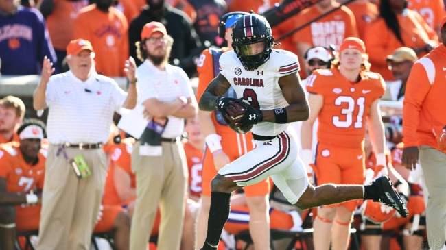 South Carolina WR Juice Wells hauls in a touchdown reception against Clemson.