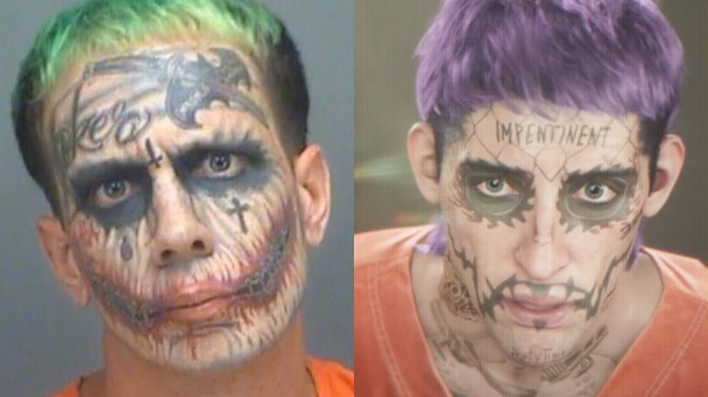 Florida Man with Joker face tattoos in GTA VI trailer