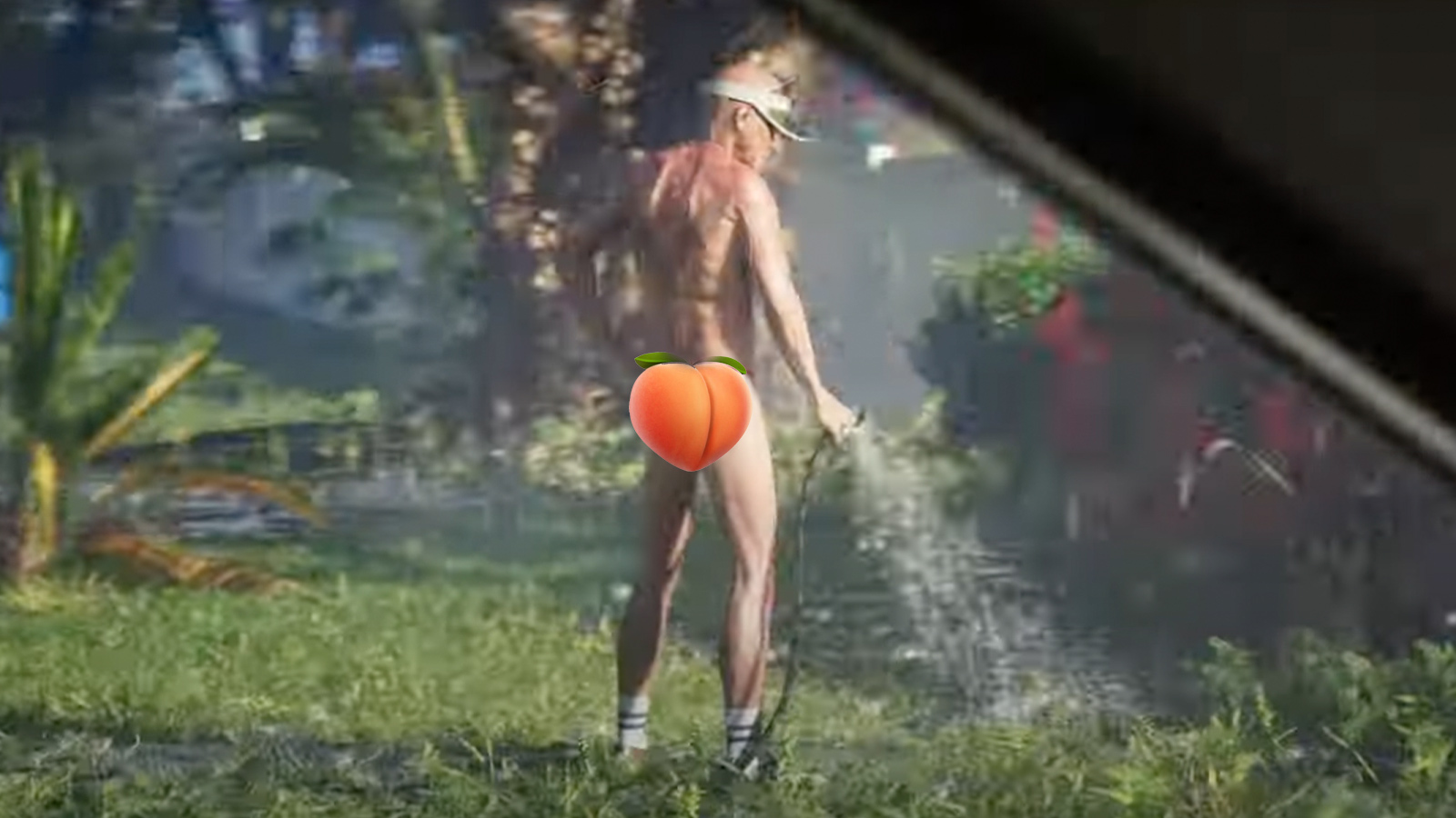 Florida Man watering lawn in GTA VI trailer