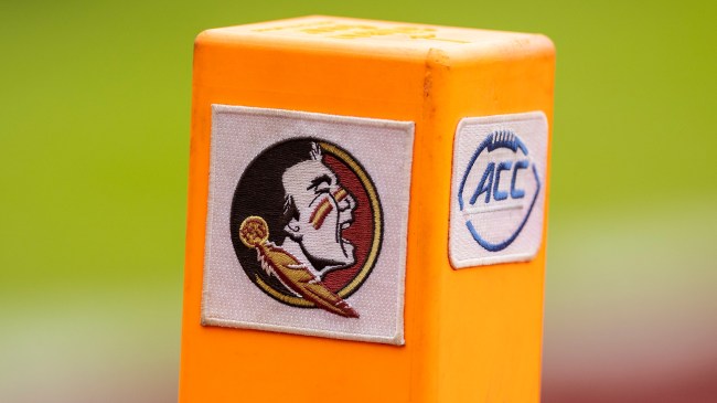 FSU and ACC logos on football pylon
