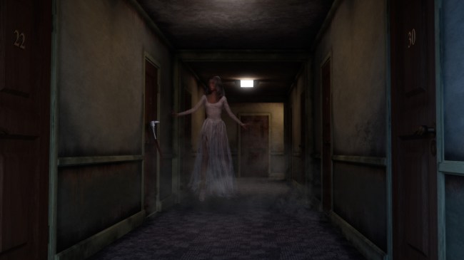 Ghost roaming haunted hotel