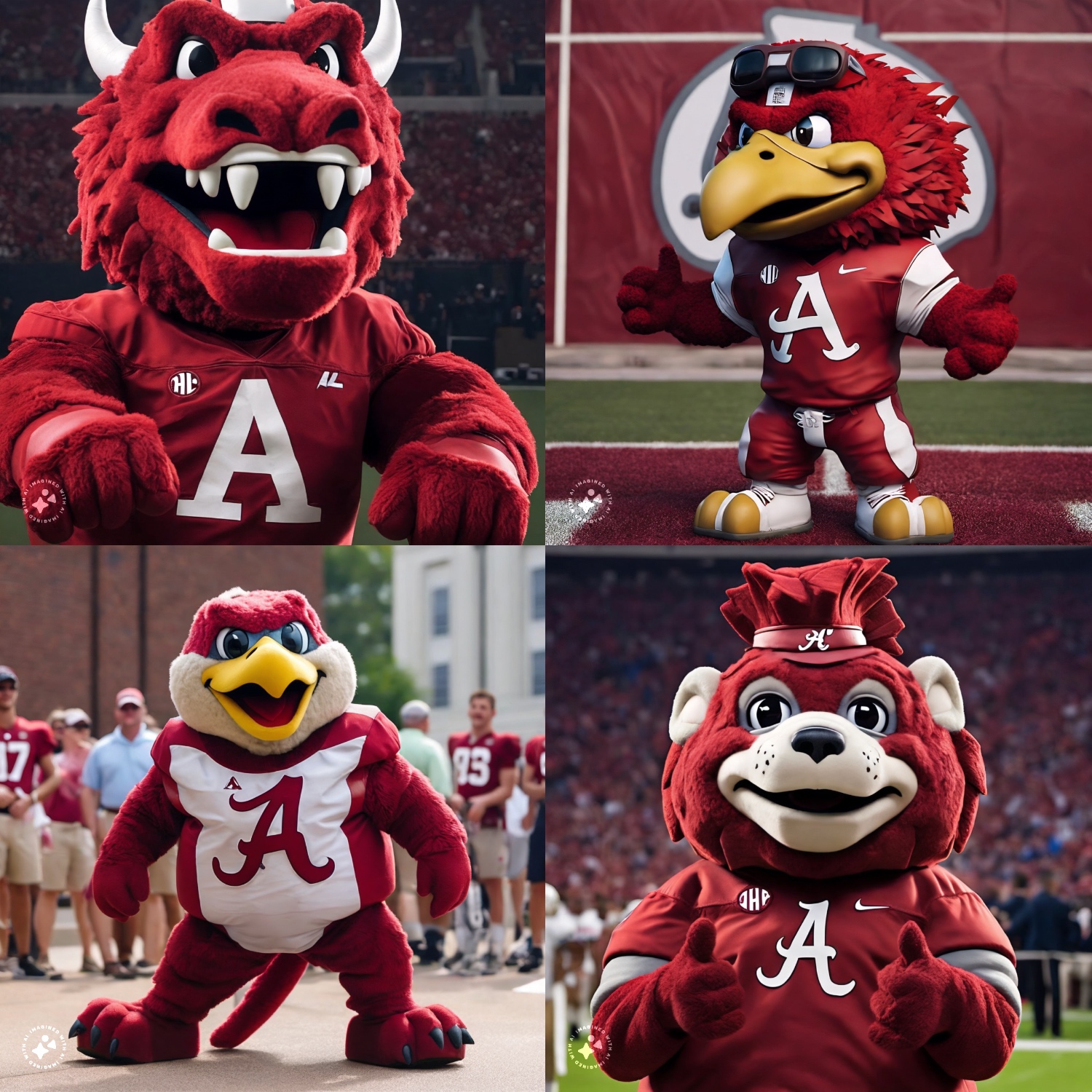 Meta AI imagines Alabama Crimson Tide football mascot