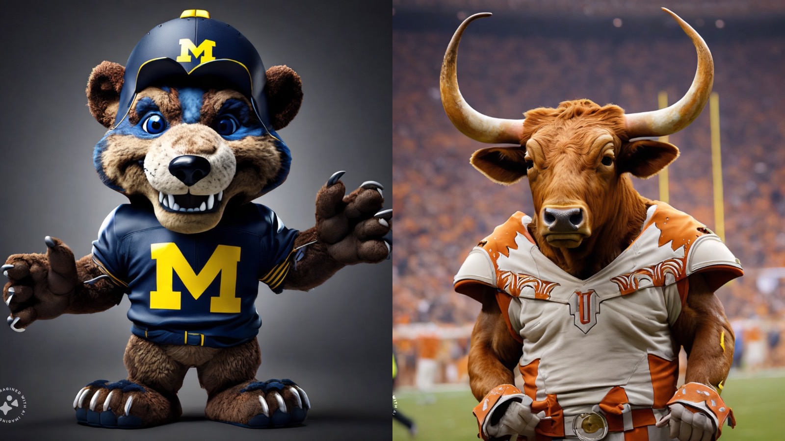 Meta's AI Imagine generator imagines College Football Playoffs mascots