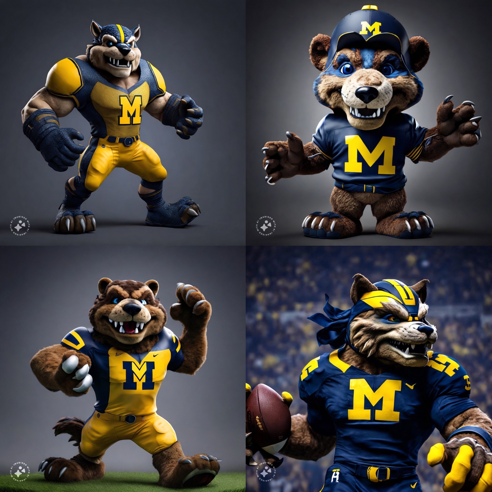 Meta AI imagines Michigan Wolverines mascot