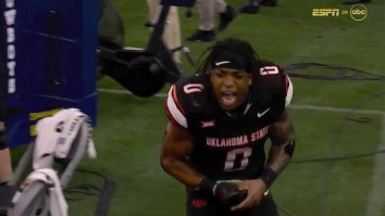 Oklahoma State RB Smashes Helmet In Rage During Angry Sideline Tirade After Disrespecting Texas