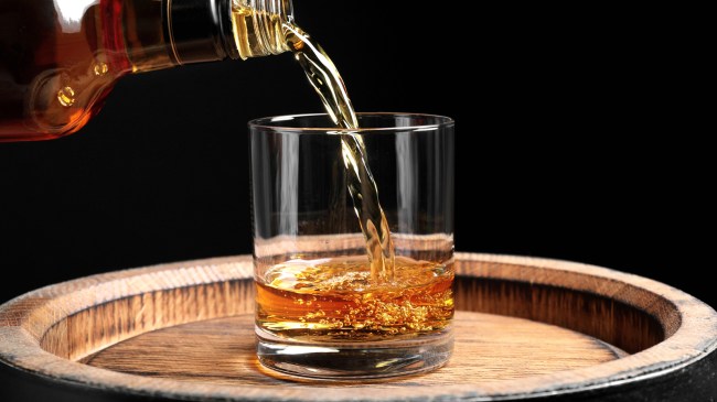 Pouring whiskey into glass