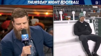 Ryan Fitzpatrick Trolled Aaron Rodgers Right To His Face During TNF Broadcast