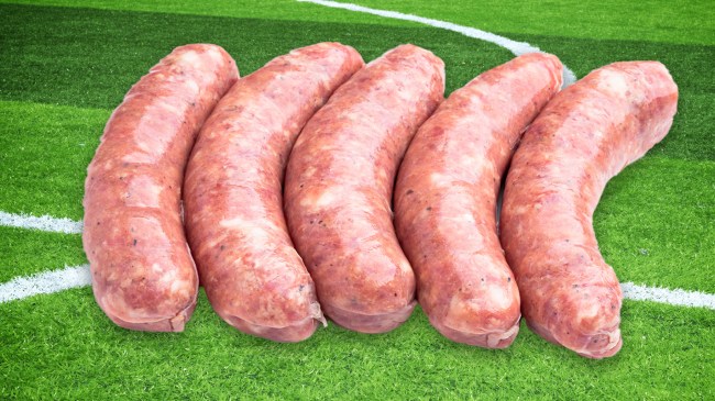 sausage on soccer field