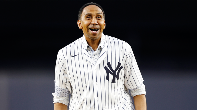 stephen a smith throws first pitch yankees game