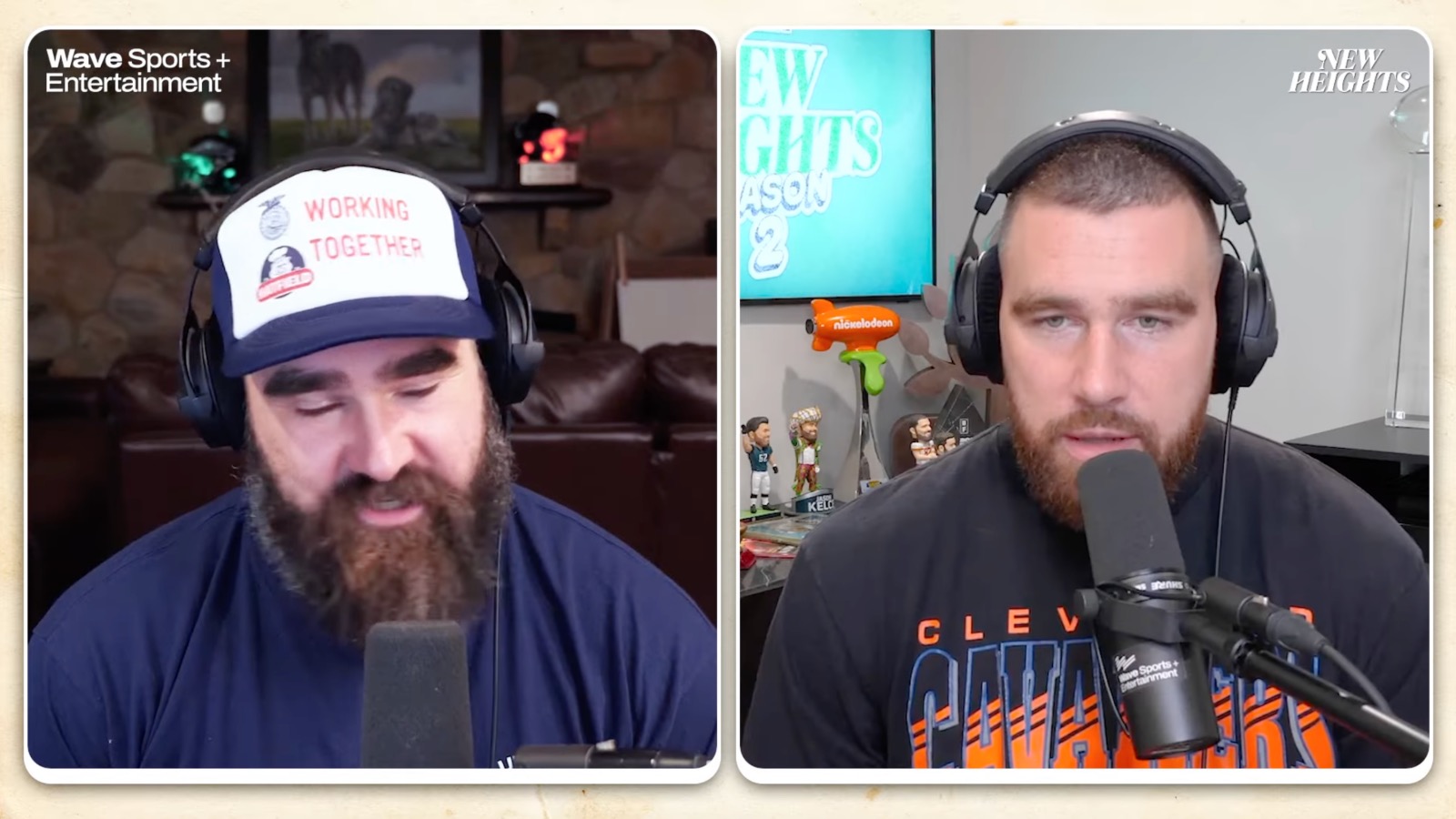 Travis and Jason Kelce on the New Heights podcast