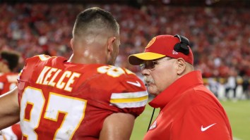 Andy Reid Checks Travis Kelce After Chiefs Tight End Launches Helmet During Angry Sideline Meltdown
