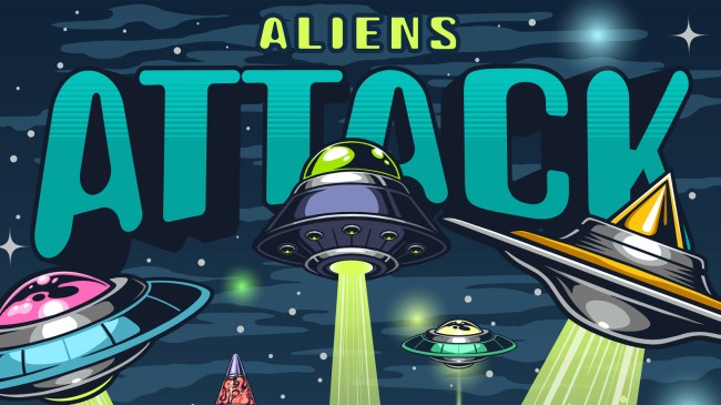 Aliens attack vintage poster