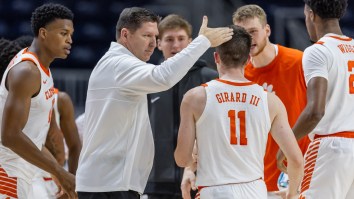 Clemson Fans Call For Brad Brownell’s Job After Video Shows Coach Pushing Player On The Court