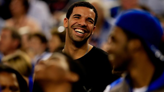 Rapper Drake attends a Final Four game between Kentucky and Wisconsin in 2014.