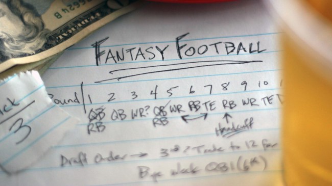 A fantasy football player previews their draft.