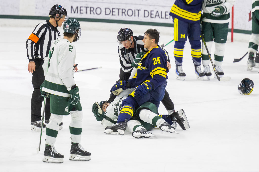 Michigan Hockey Michigan State Brawl Fight