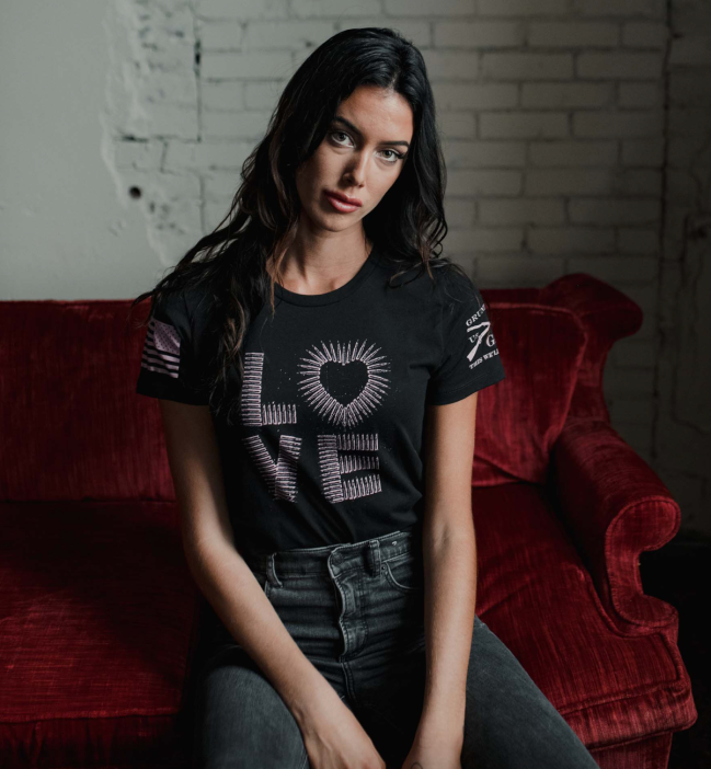 Grunt Style Women's Love Ammo Slim Fit T-Shirt for Valentine's Day