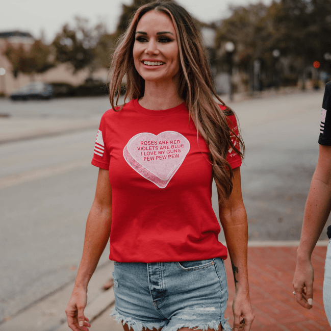 Women's Pew Pew Poem Slim Fit T-Shirt for Valentine's Day