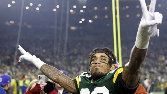 Jaire Alexander celebrates a win over the Bears.
