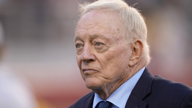 Jerry Jones on the field before a Dallas Cowboys game.