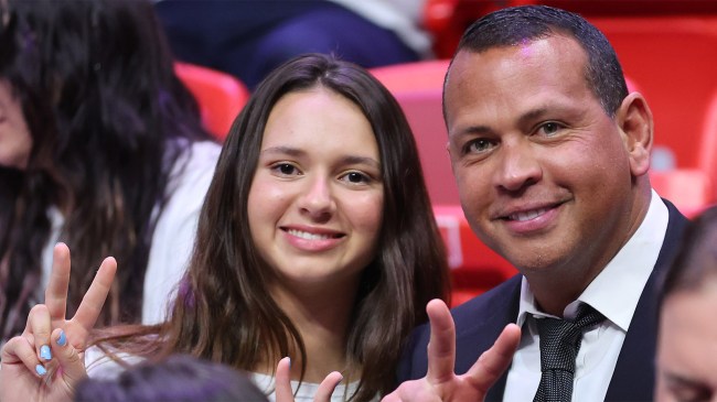 Natasha Rodriguez and Alex Rodriguez attend Game Five of Eastern Conference Semifinals