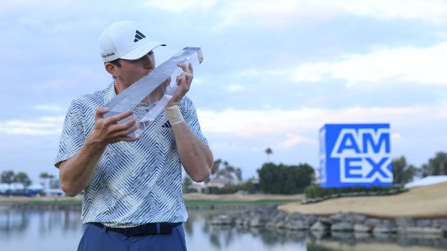 Nick Dunlap celebrates a win at The American Express.