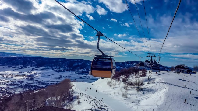 A view of a gondola lift at Steamboat Springs, Colorado.