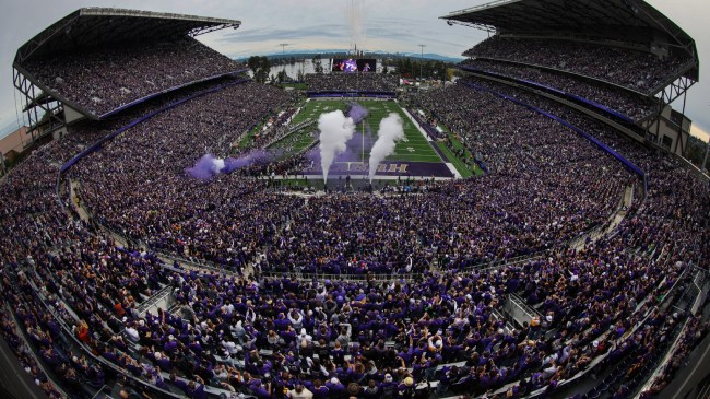 A view of the field before a Washington Huskies football game.