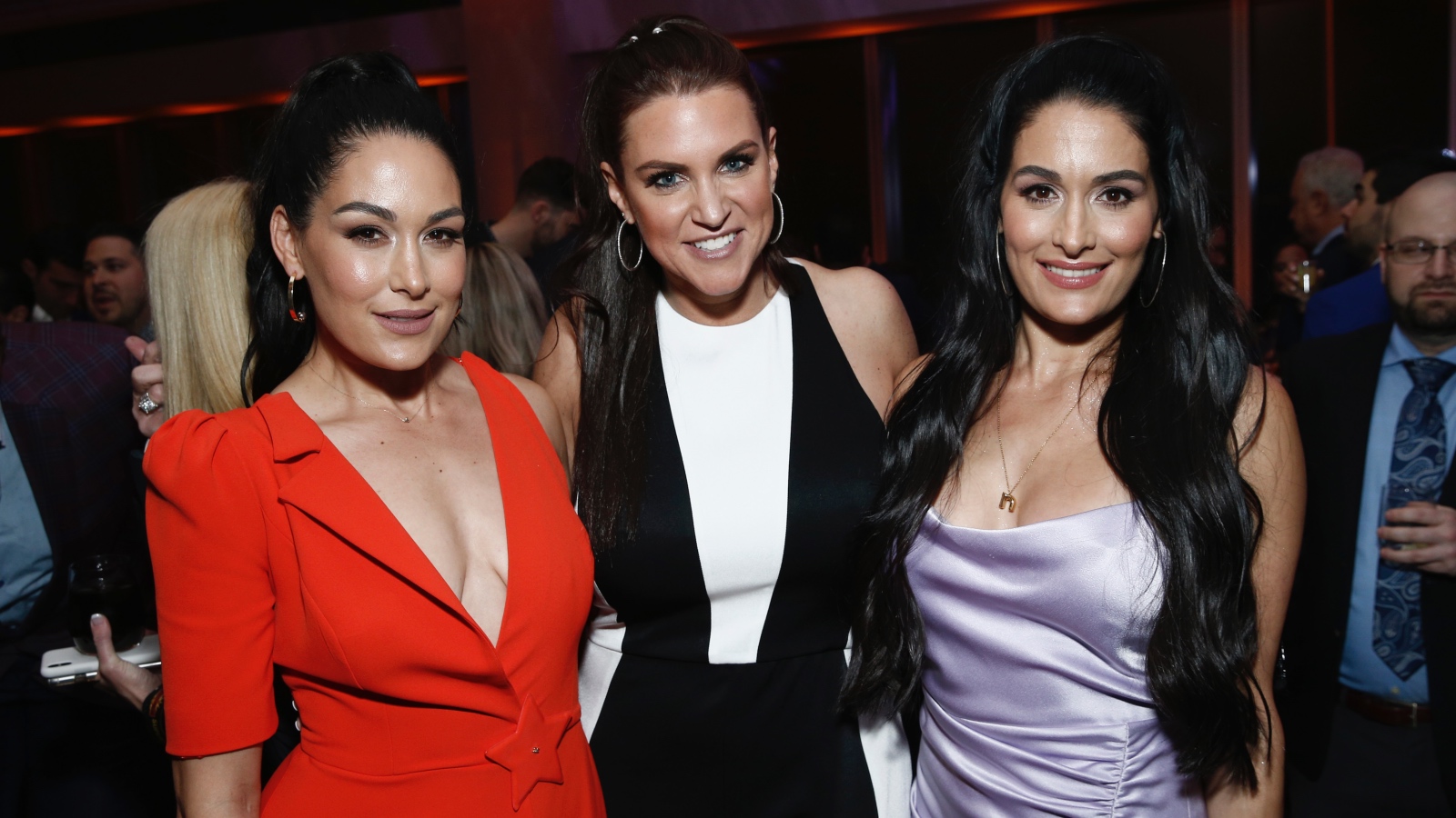 Bella Twins and Stephanie McMahon post for a photo