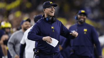 Jim Harbaugh Shows Off Insane Speed While Running Away From Gatorade Bath After National Championship Win