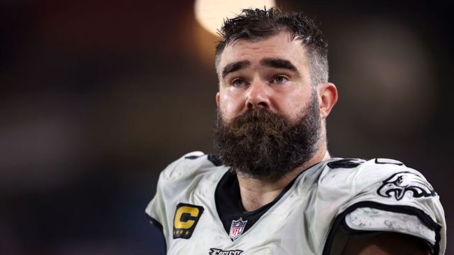 jason kelce looking into the distance