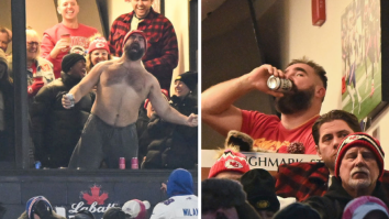 Jason Kelce Gave Bud Light, Labatt Blue Over $500k In Free Advertising With Shirtless Chugging At Chiefs-Bills Game