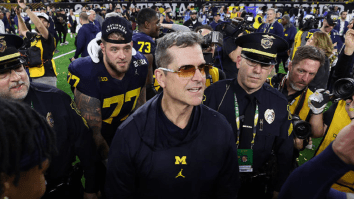 Jim Harbaugh’s Bizarre Postgame Speech Goes Viral After National Championship Win