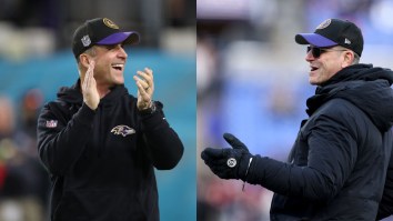 Jim Harbaugh’s Son Teases Brotherly Dance-Off Video After John Goes Wild In Ravens Locker Room