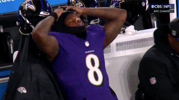 Sad Lamar Jackson Looked So Sad After Losing AFC Championship To Chiefs At Home