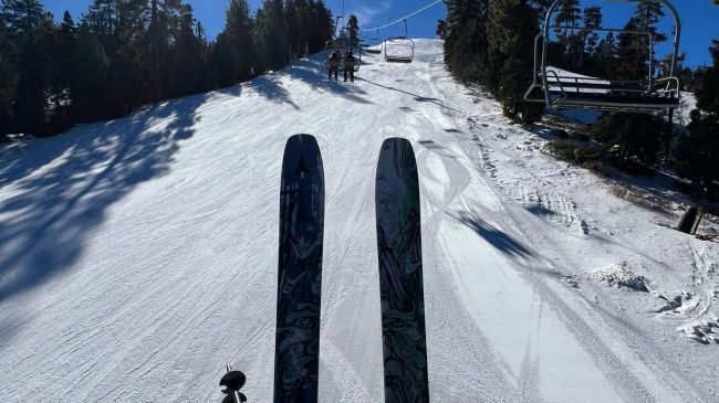 Skis on a slope