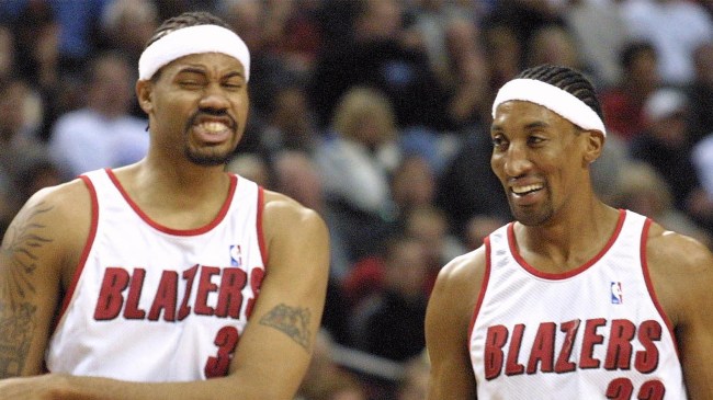 Rasheed Wallace and Scottie Pippen on the Trail Blazers